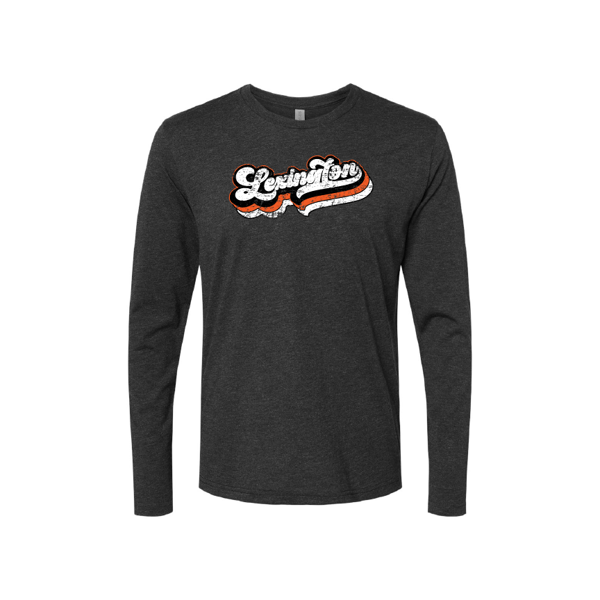 Camiseta unisex de manga larga triblend Next Level, color negro vintage