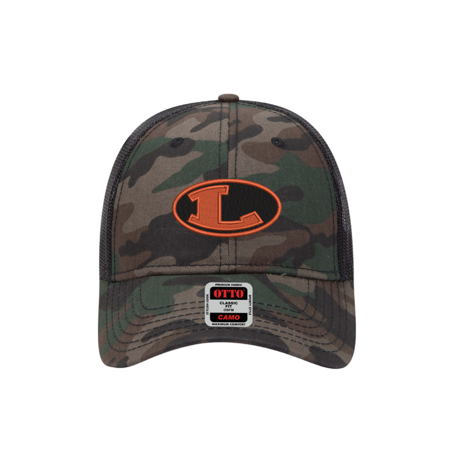 Otto Cap Camouflage 6 Panel Low Profile Mesh Back Trucker Hat