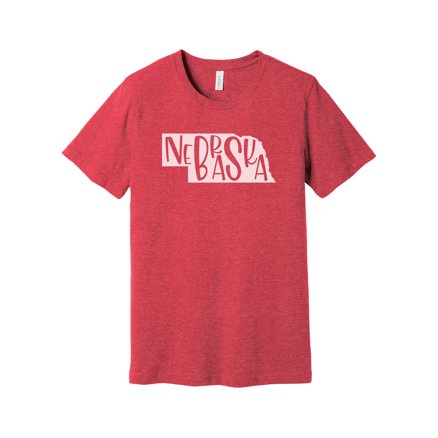 Nebraska | Bella+Canvas Unisex Heather Short Sleeve Tee