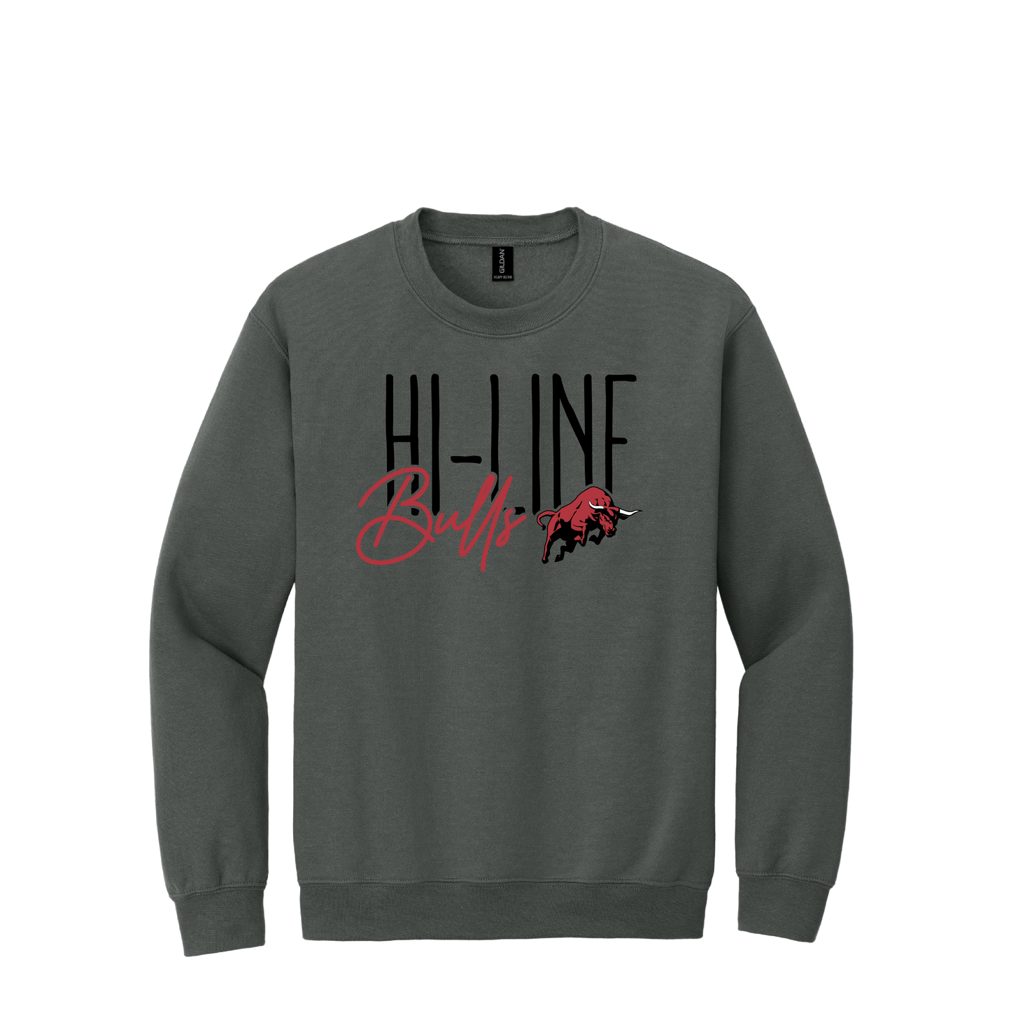Hi-Line Bulls | Gildan Heavy Blend Crewneck Sweatshirt