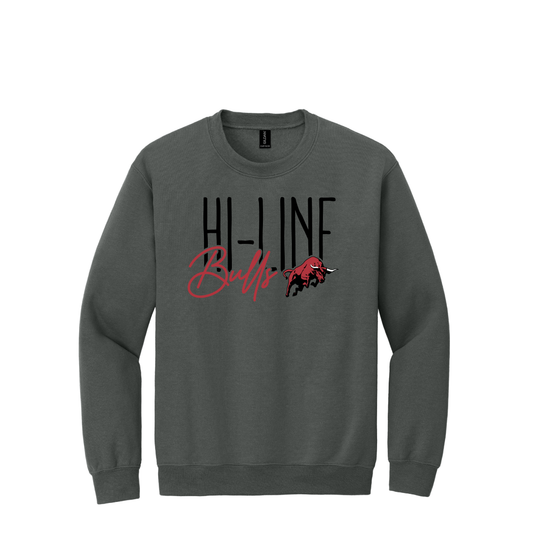 Hi-Line Bulls | Gildan Heavy Blend Crewneck Sweatshirt
