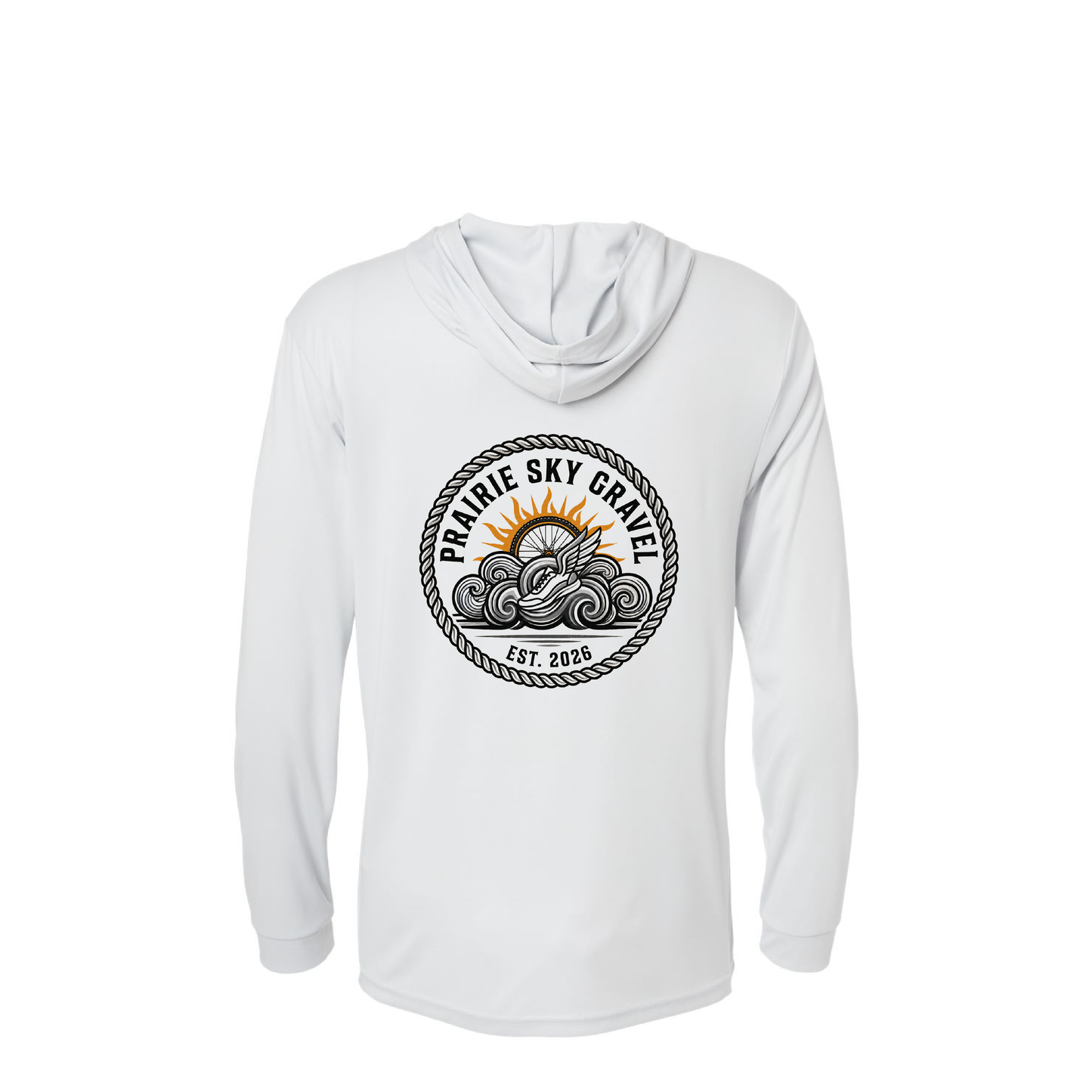 Wiley Canyon/Prairie Sky | Paragon Unisex Bahama Performance Hooded Long Sleeve T-Shirt