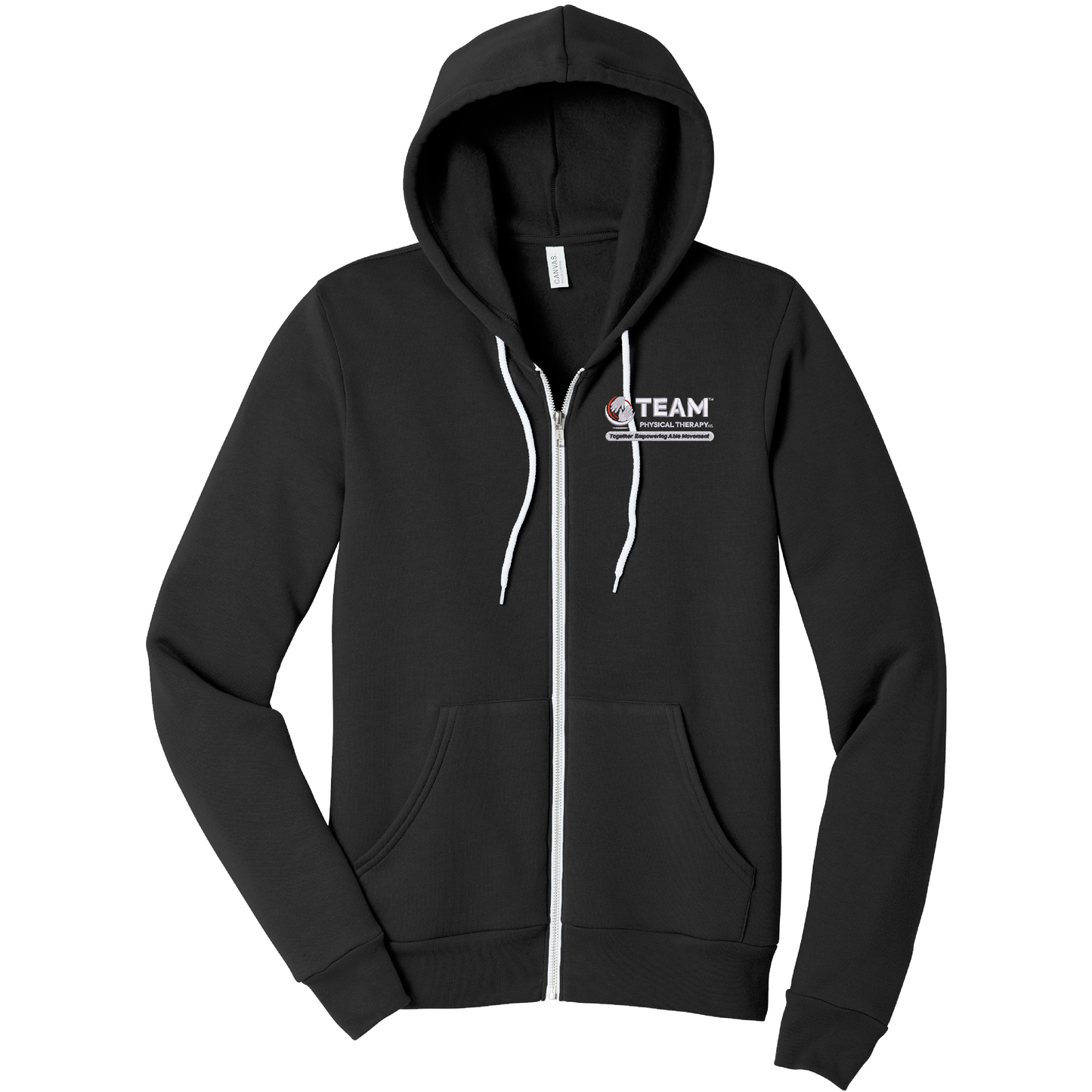 Equipo de Fisioterapia | Sudadera con capucha Bella + Canvas de forro polar con cremallera completa