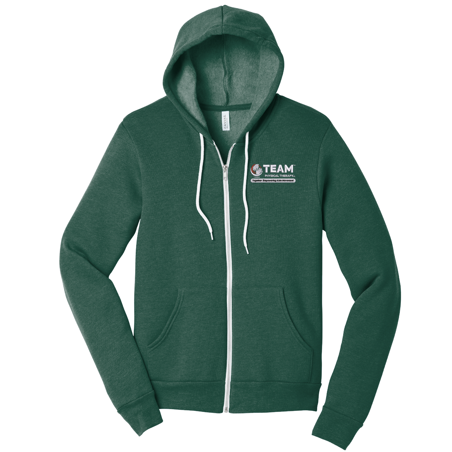 Equipo de Fisioterapia | Sudadera con capucha Bella + Canvas de forro polar con cremallera completa