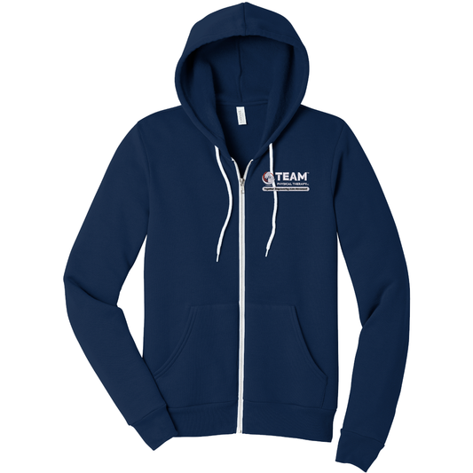 Equipo de Fisioterapia | Sudadera con capucha Bella + Canvas de forro polar con cremallera completa