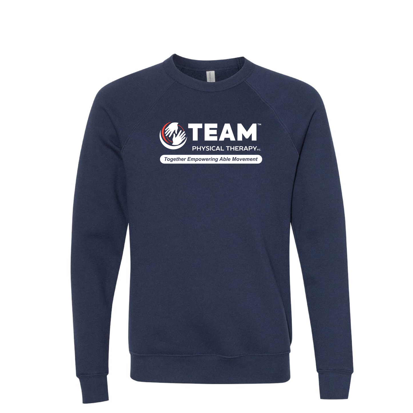 Equipo de Fisioterapia | Sudadera unisex Bella+Canvas de forro polar con mangas raglán y esponja