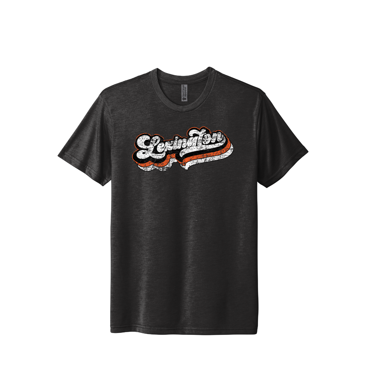 Camiseta unisex de mezcla triple Next Level, color negro vintage