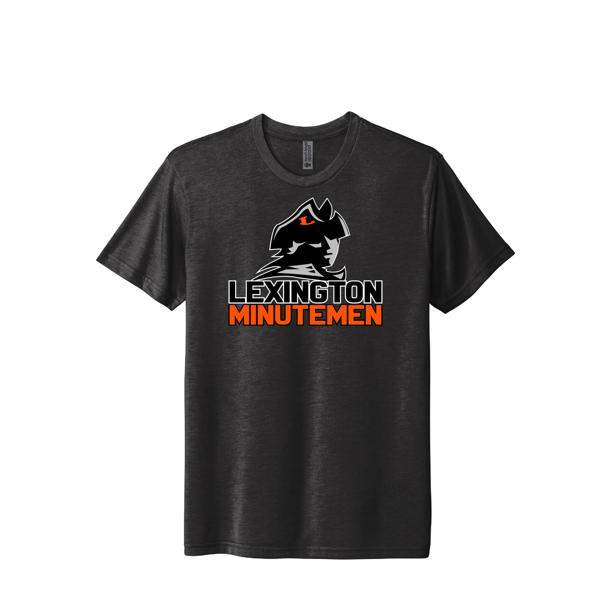 Camiseta unisex de mezcla triple Next Level, color negro vintage