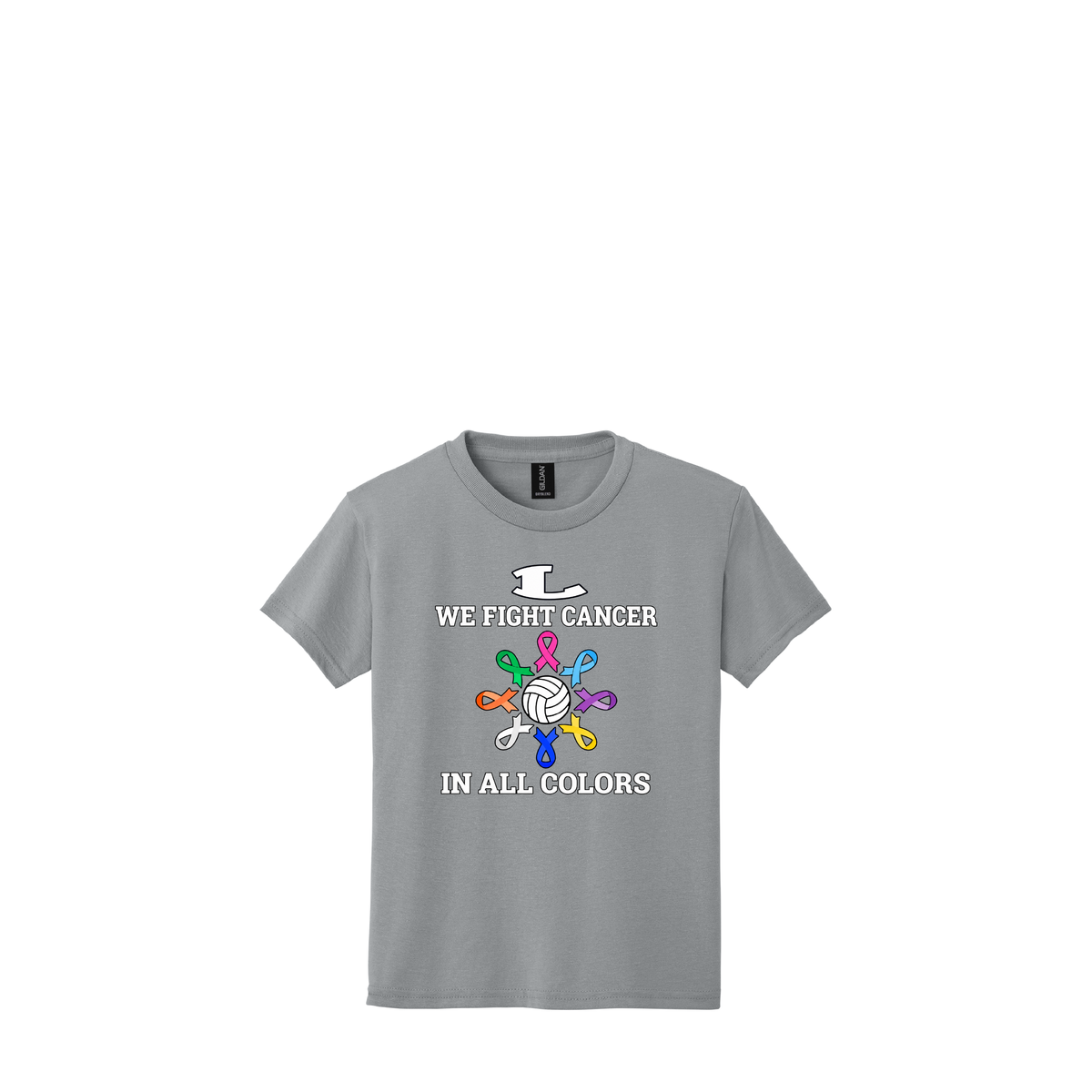 Dig Pink Volleyball | Gildan Youth DryBlend 50 Cotton/50 Poly T-Shirt