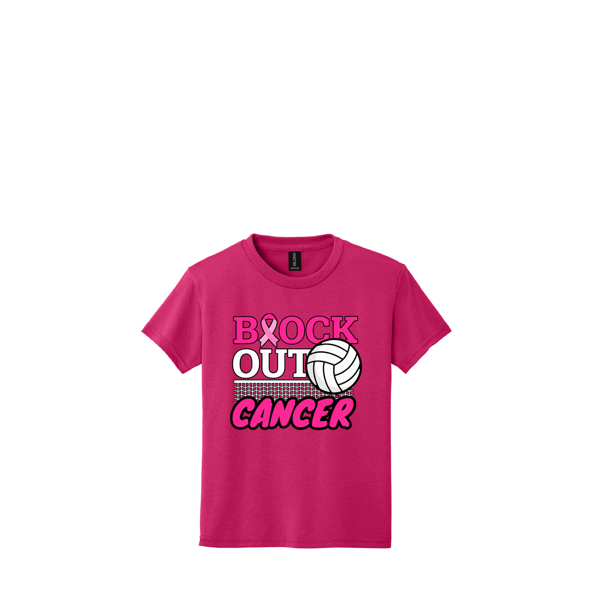 Dig Pink Volleyball | Gildan Youth DryBlend 50 Cotton/50 Poly T-Shirt