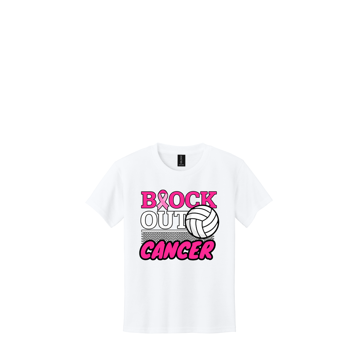 Dig Pink Volleyball | Gildan Youth DryBlend 50 Cotton/50 Poly T-Shirt