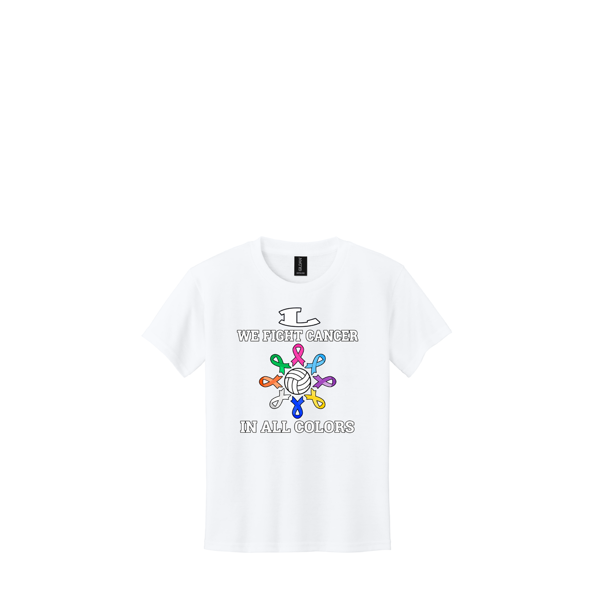 Dig Pink Volleyball | Gildan Youth DryBlend 50 Cotton/50 Poly T-Shirt