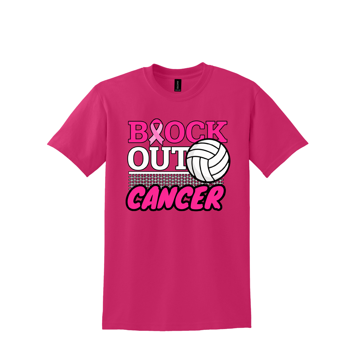 Dig Pink Volleyball | Gildan Adult DryBlend 50 Cotton/50 Poly T-Shirt