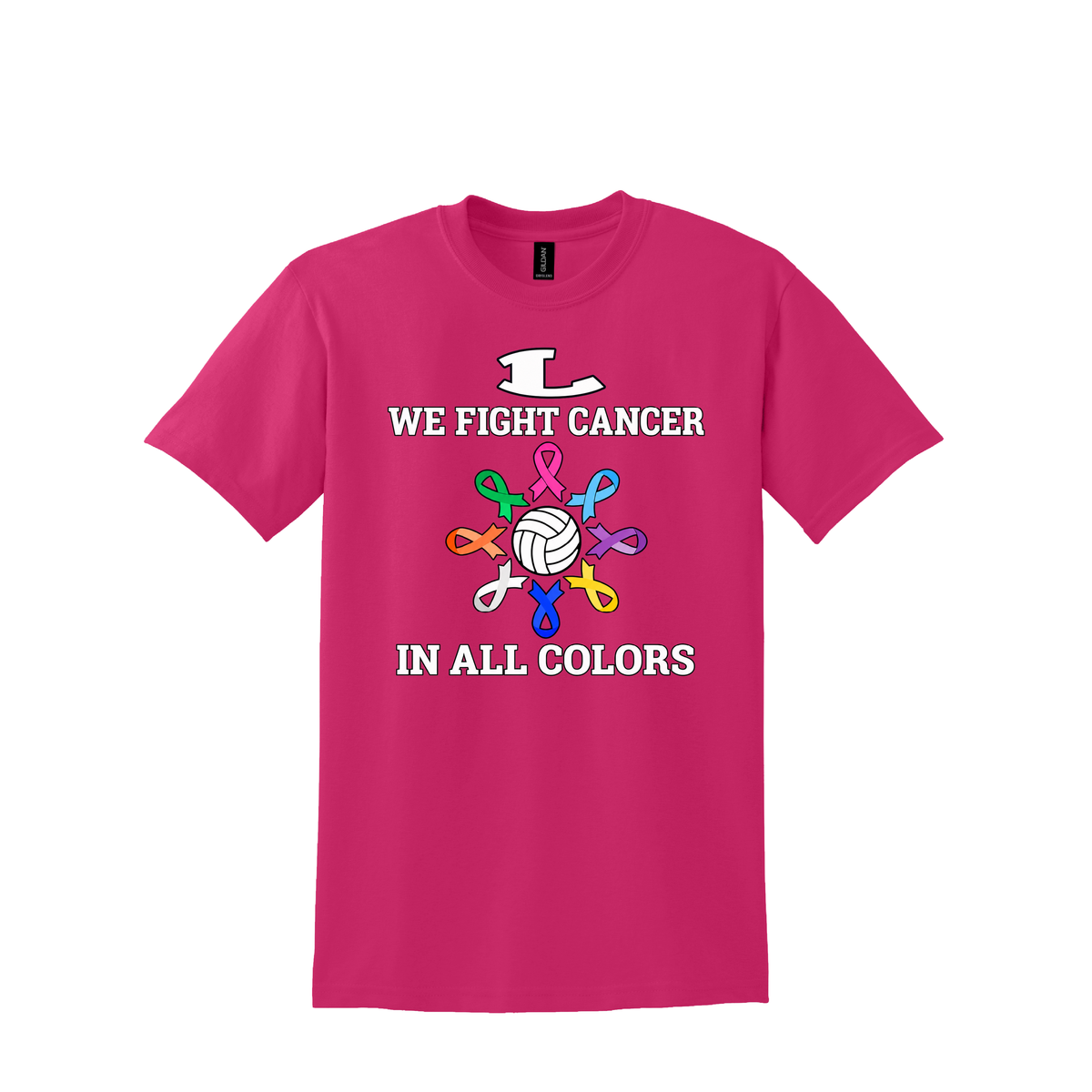 Dig Pink Volleyball | Gildan Adult DryBlend 50 Cotton/50 Poly T-Shirt