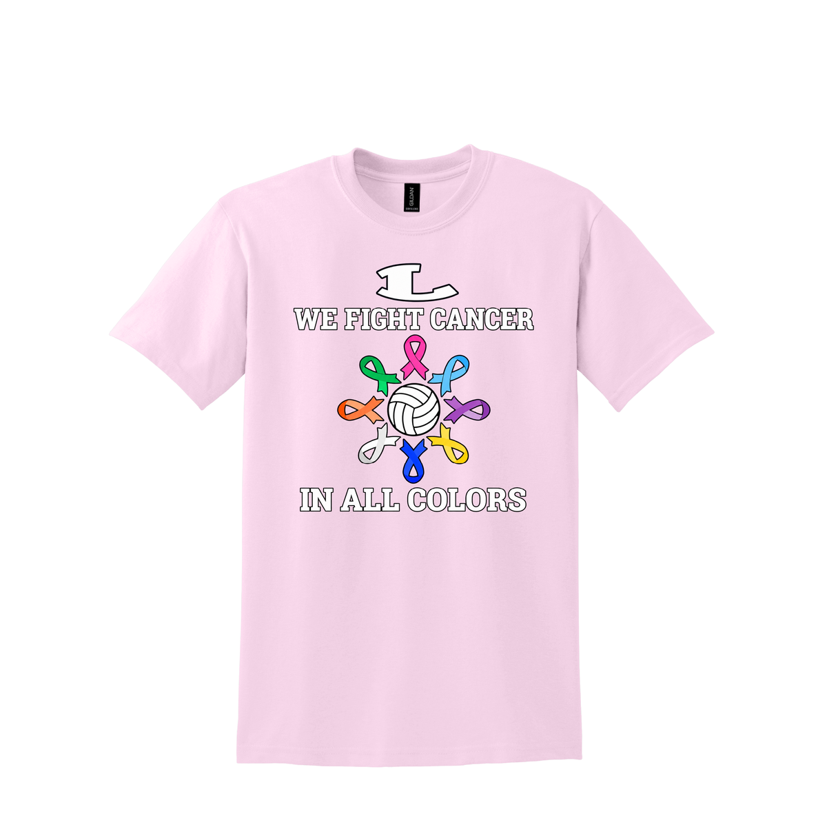 Dig Pink Volleyball | Gildan Adult DryBlend 50 Cotton/50 Poly T-Shirt