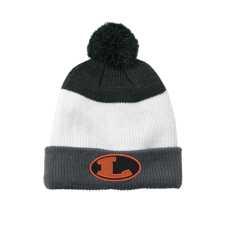 Port Authority Cozy Striped Pom Beanie