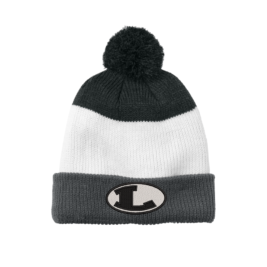Port Authority Cozy Striped Pom Beanie