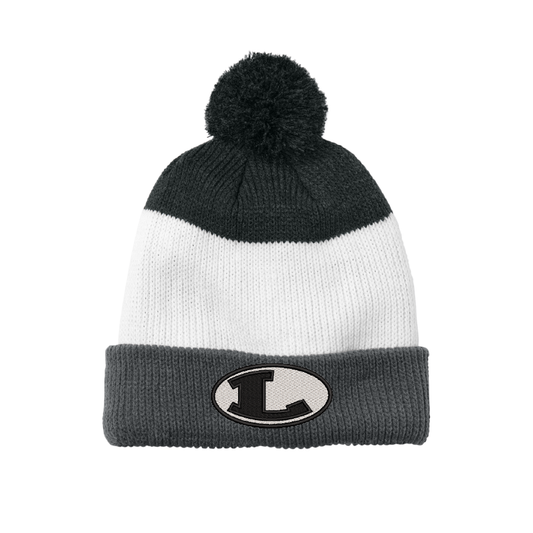 Port Authority Cozy Striped Pom Beanie