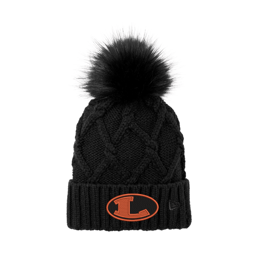 Gorro con pompón de piel sintética de New Era