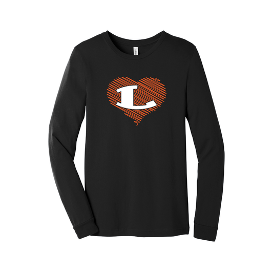 Bella+Canvas Youth Jersey Long Sleeve Tee With Glitter L