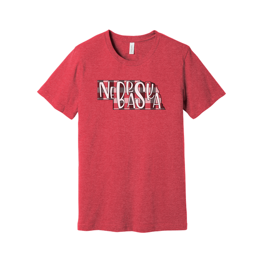 Nebraska | Bella+Canvas Unisex Heather Short Sleeve Tee